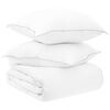 vidaXL Bettw&auml;sche-Set mit Kissen Wei&szlig; 200 x 200 cm Polyester, Bambus