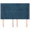 vidaXL Kopfteil mit Ohren Dunkelblau 147x16x118/128 cm Samt