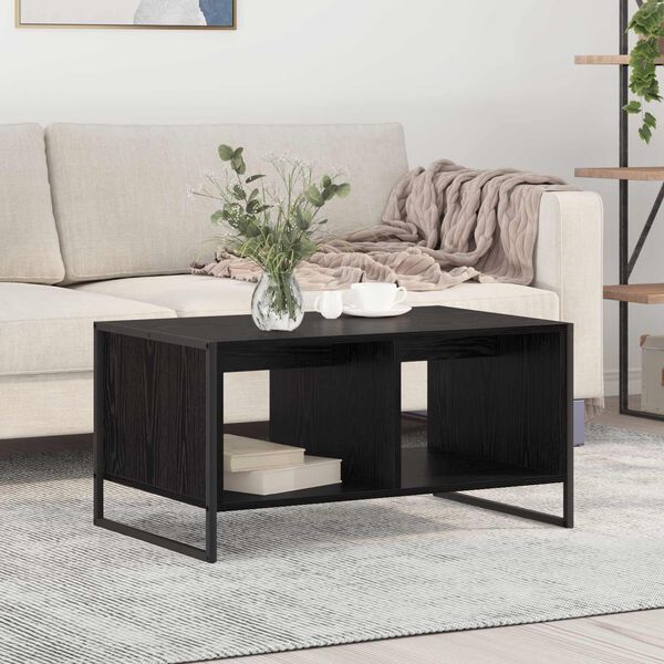 vidaXL Couchtisch Schwarz Eichen-Optik 80 x 50 x 40 cm Holzwerkstoff