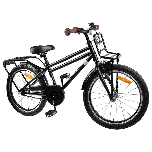vidaXL Kinderfahrrad 18 Zoll f&uuml;r 5-7 Jahre alt Schwarz