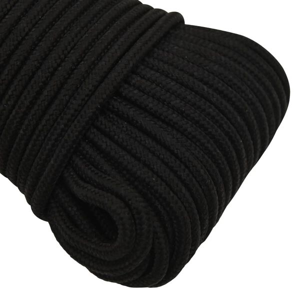 vidaXL Arbeitsseil Schwarz 4 mm 25 m Polyester