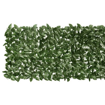 vidaXL Balkon-Sichtschutz mit Dunkelgrünen Blättern 400x75 cm