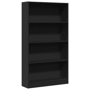 vidaXL B&uuml;cherregal Schwarz 80x24x143 cm Holzwerkstoff