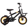 vidaXL Kinderfahrrad mit Frontgep&auml;cktr&auml;ger 12 Zoll Schwarz und Orange