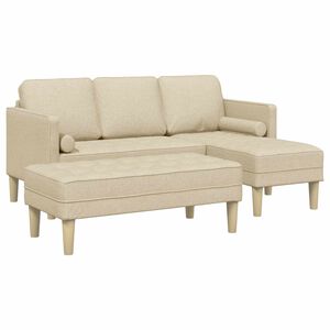 vidaXL Sofa Set 2 stk. Creme Polyester