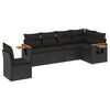 vidaXL 6-tlg. Garten-Sofagarnitur mit Kissen Schwarz Poly Rattan