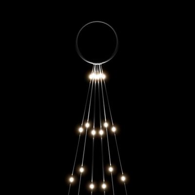 vidaXL LED-Weihnachtsbaum für Fahnenmast Kaltweiß 108 LEDs 180 cm