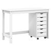 vidaXL Desk und Rolling Cabinet Set MOSS 2 pcs Wei&szlig;