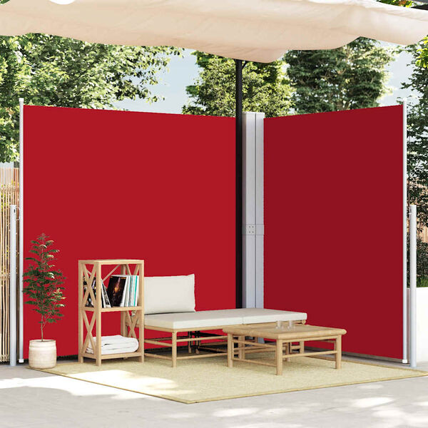 vidaXL Seitenmarkise Ausziehbar Rot 220x600 cm