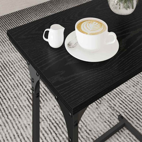 vidaXL Nesting Couchtisch 3 pcs Schwarz Eichen-Optik 50,5 x 35 x 53 cm