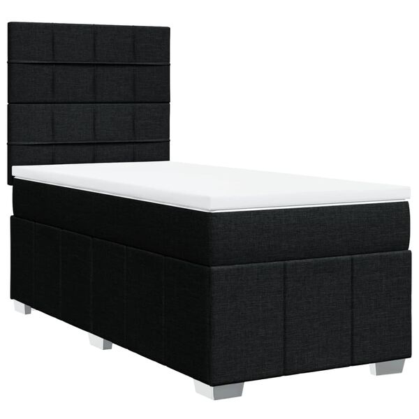 vidaXL Boxspringbett mit Matratze Schwarz 90x190 cm Stoff