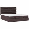 vidaXL Ottoman-Bett mit Matratzen & LEDs Dunkelbraun 160x200 cm Stoff