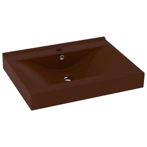 vidaXL Luxus-Waschbecken mit Hahnloch Matt-Dunkelbraun 60x46cm Keramik