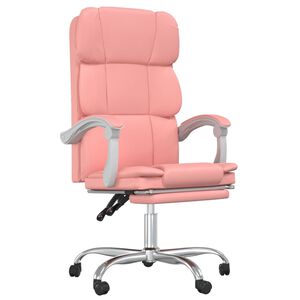 vidaXL B&uuml;rostuhl mit Liegefunktion Rosa Kunstleder