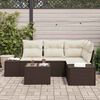 vidaXL Gartensofa-set 5 pcs Braun Poly-Rattan