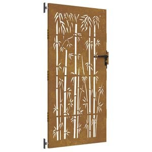 vidaXL Gartentor 85x175 cm Cortenstahl Bambus-Design