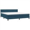 vidaXL Boxspringbett mit Matratze Dunkelblau 180x220 cm Samt