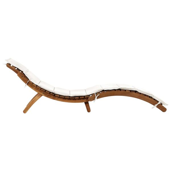 vidaXL Sonnenliege mit Creme Kissen Massivholz Akazie