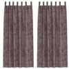 vidaXL Samtvorh&auml;nge mit Vorh&auml;ngen 2 pcs Braun 260 x 140 cm Samt
