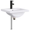 vidaXL Waschbecken mit Wasserhahn und Abfluss Matt Schwarz