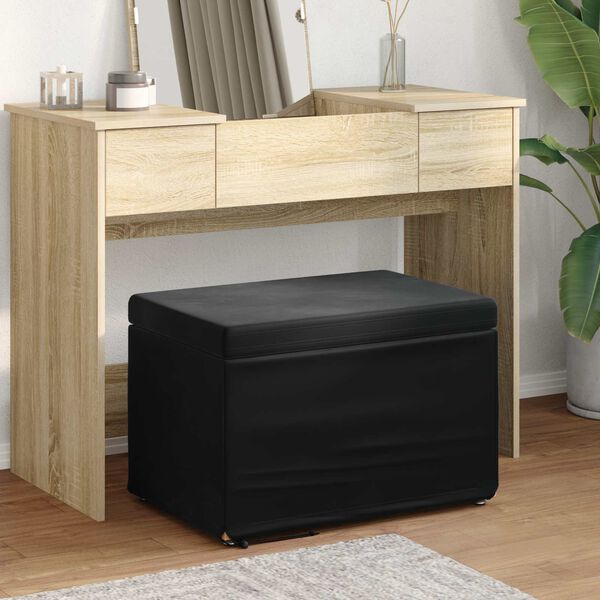 vidaXL Hocker Schwarz 61 x 41 x 40 cm Samt und Engineering Holz