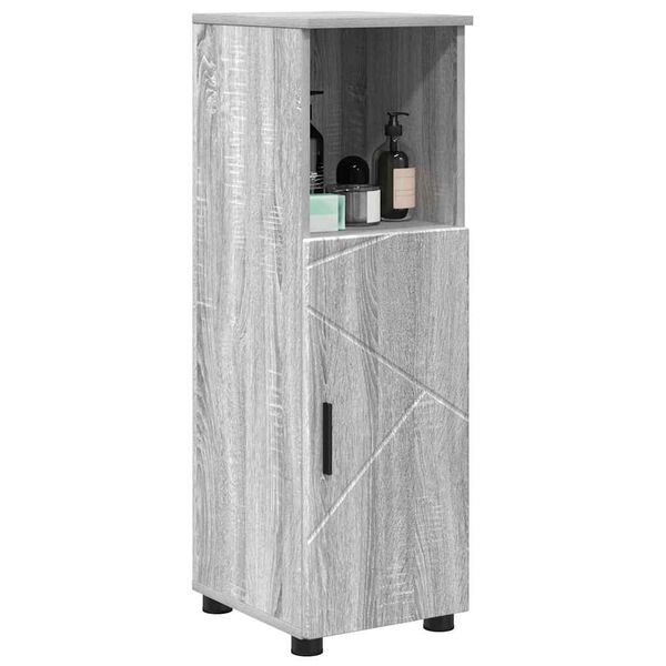vidaXL Badezimmerschrank mit Speicher Graues Sonoma 30 x 35 x 95 cm