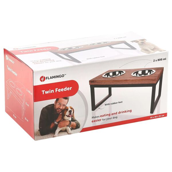 FLAMINGO Doppel-Futternapf Set mit Ständer Tommy 2x800 ml