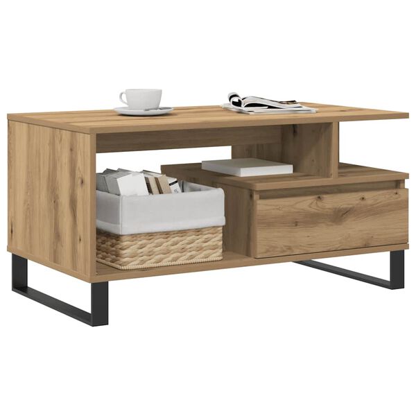vidaXL Couchtisch Artisan-Eiche 90x49x45 cm Holzwerkstoff