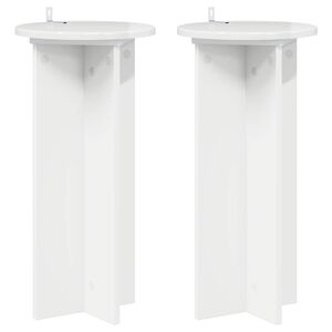 vidaXL Pflanzenst&auml;nder 2 pcs Hochglanz Wei&szlig; 29,5 x 29,5 x 60 cm