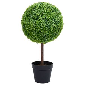vidaXL K&uuml;nstlicher Buchsbaum mit Topf Kugelform Gr&uuml;n 50 cm