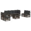vidaXL Gartensofa-set 9 stk. Grau Poly-Rattan