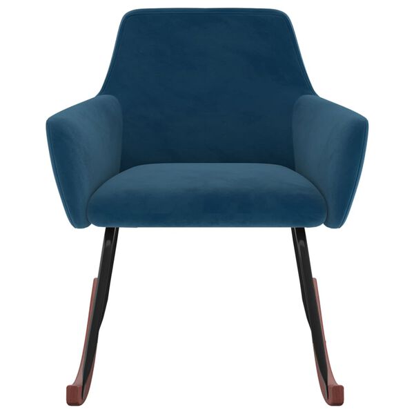 vidaXL Schaukelstuhl Blau Samt