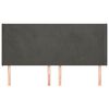 vidaXL Kopfteil mit Ohren Dunkelgrau 203x16x118/128 cm Samt
