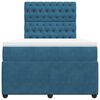 vidaXL Boxspringbett mit Matratze Blau 120x200 cm Samt