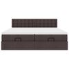 vidaXL Ottoman-Bett mit Matratzen Dunkelbraun 200x200 cm Stoff