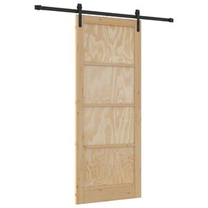 vidaXL Schiebet&uuml;r 86 x 211 cm Massives Kiefernholz