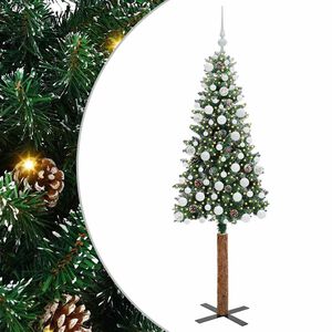 vidaXL Schlanker Weihnachtsbaum mit 300 LEDs mit St&auml;nder Gr&uuml;n 180 cm