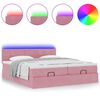 vidaXL Ottoman-Bett mit Matratzen & LEDs Rosa 200x200 cm Samt