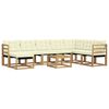 vidaXL Outdoor-Sofagarnitur mit Kissen 9 pcs Wei&szlig; und Creme