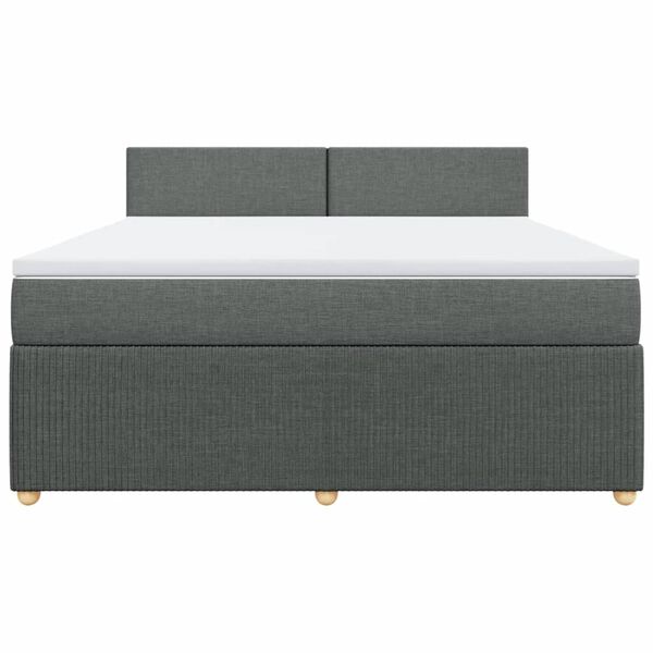 vidaXL Boxspringbett mit Matratze Dunkelgrau 180x200 cm Stoff