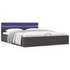vidaXL Bett mit Bettkasten Hydraulisch LED Dunkelgrau Stoff 180x200 cm