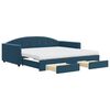 vidaXL Tagesbett Ausziehbar mit Schubladen Blau 100x200 cm Samt