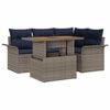 vidaXL Garten-Sofa-Set mit Kissen 5 pcs Grau und Marineblau
