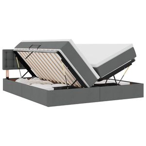 vidaXL LED-Speicherbett mit Matratze Dunkelgrau 180 x 200 cm Stoff