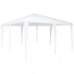 vidaXL Party-Zelt Wei&szlig; 400 x 400 x 266 cm Polyethylen und Stahl