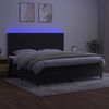 vidaXL Boxspringbett mit Matratze & LED Schwarz 200x200 cm Samt