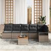 vidaXL Garten-Sofa-Set mit Kissen 7 pcs Grau Poly Rattan
