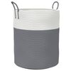 vidaXL Aufbewahrungskorb Grau und Wei&szlig; &Oslash;38x46 cm Baumwolle
