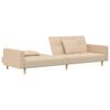 vidaXL Schlafsofa 2-Sitzer mit 2 Kissen Creme Stoff