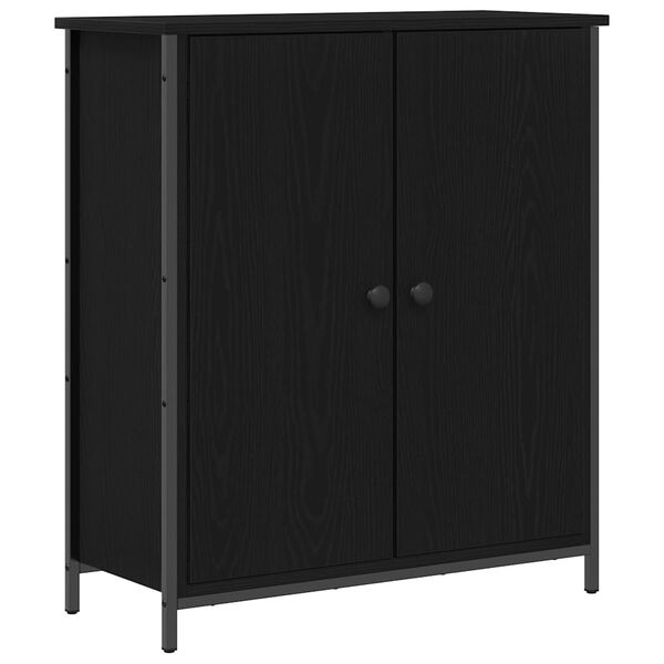 vidaXL Sideboard Schwarz Eichen-Optik 70 x 30 x 80 cm Holzwerkstoff
